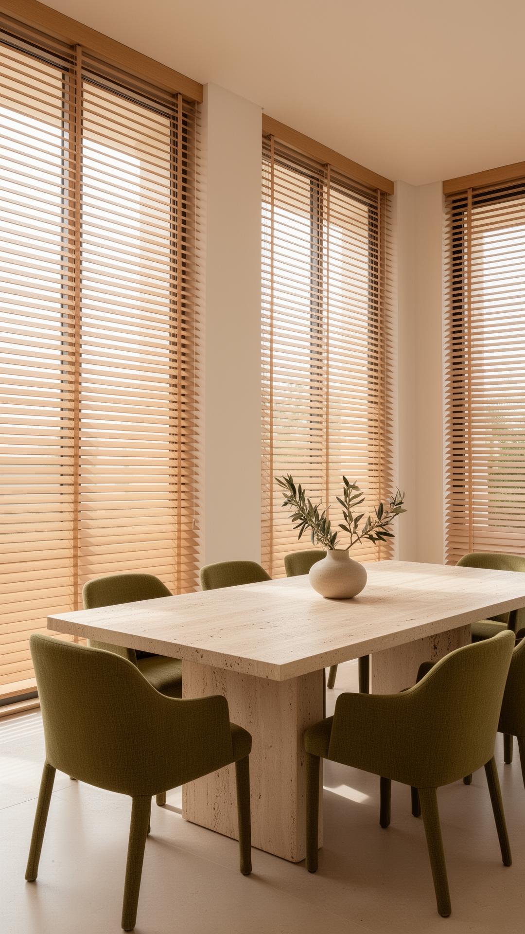 Light-oak wooden blinds